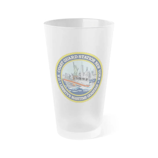 USCG Station New York (U.S. Coast Guard) Frosted Pint Glass 16oz Default Title - Go Mug Yourself