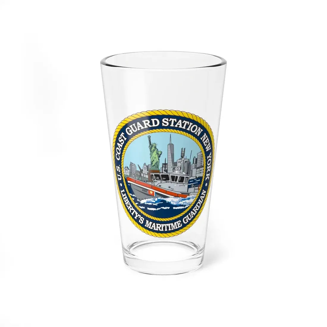 USCG Station New York (U.S. Coast Guard) Pint Glass 16oz 16oz - Go Mug Yourself