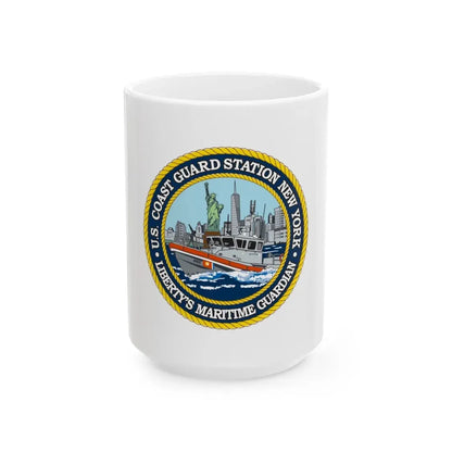 USCG Station New York (U.S. Coast Guard) White Coffee Mug 15oz - Go Mug Yourself