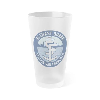 USCG Station San Francisco (U.S. Coast Guard) Frosted Pint Glass 16oz-Go Mug Yourself