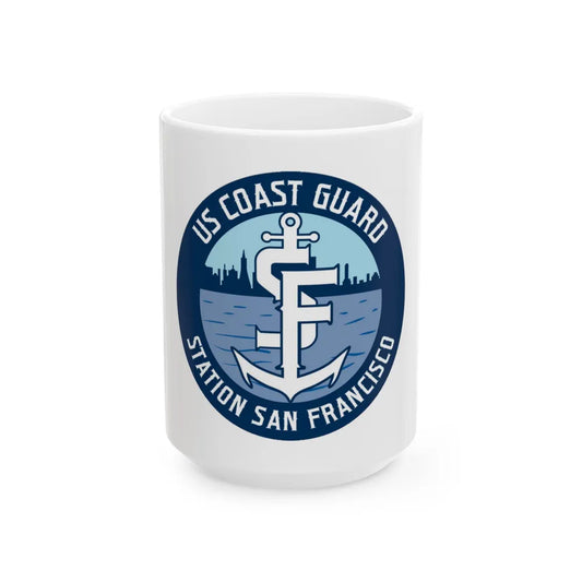 USCG Station San Francisco (U.S. Coast Guard) White Coffee Mug-15oz-Go Mug Yourself