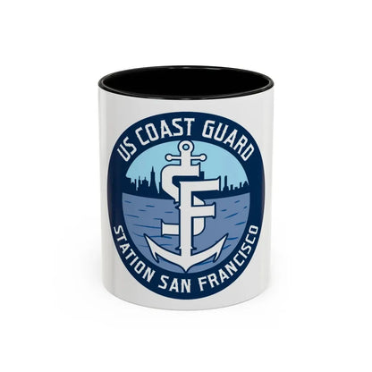 USCG Station San Francisco (U.S. Coast Guard) Accent Coffee Mug 11oz Black - Go Mug Yourself