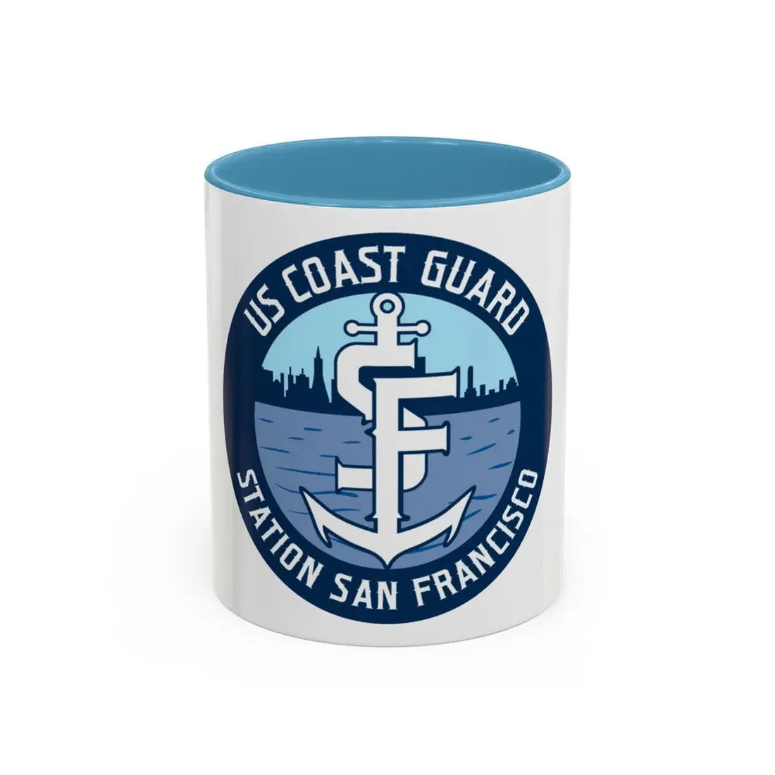 USCG Station San Francisco (U.S. Coast Guard) Accent Coffee Mug 11oz Light Blue - Go Mug Yourself