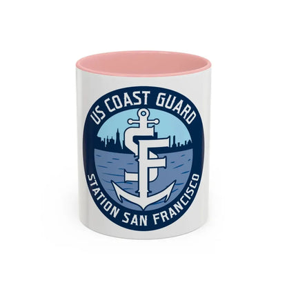 USCG Station San Francisco (U.S. Coast Guard) Accent Coffee Mug 11oz Pink - Go Mug Yourself