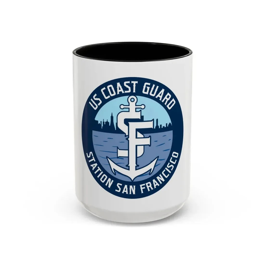 USCG Station San Francisco (U.S. Coast Guard) Accent Coffee Mug 15oz Black - Go Mug Yourself