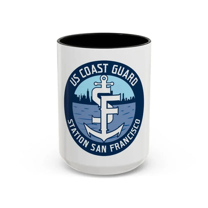 USCG Station San Francisco (U.S. Coast Guard) Accent Coffee Mug 15oz Black - Go Mug Yourself