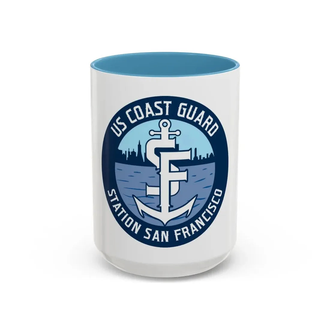USCG Station San Francisco (U.S. Coast Guard) Accent Coffee Mug 15oz Light Blue - Go Mug Yourself