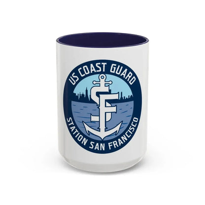 USCG Station San Francisco (U.S. Coast Guard) Accent Coffee Mug 15oz Navy - Go Mug Yourself