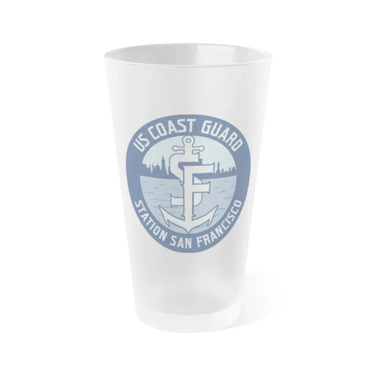 USCG Station San Francisco (U.S. Coast Guard) Frosted Pint Glass 16oz Default Title - Go Mug Yourself