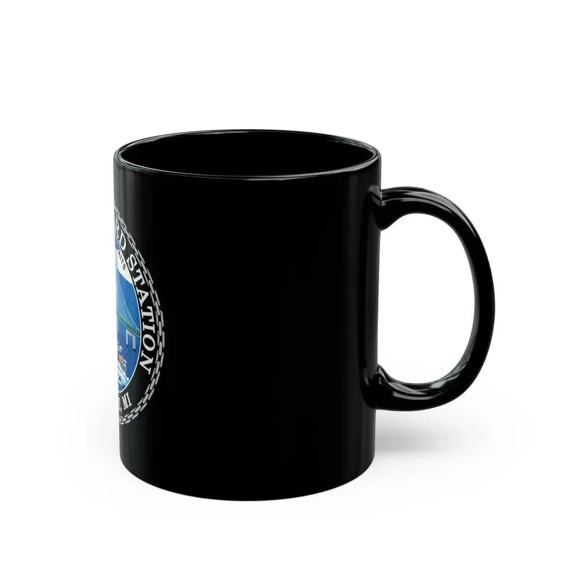 USCG Station St Ignace MI (U.S. Coast Guard) Black Coffee Mug - Go Mug Yourself