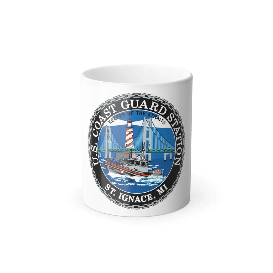USCG Station St Ignace MI (U.S. Coast Guard) Color Changing Coffee Mug 11oz - Go Mug Yourself
