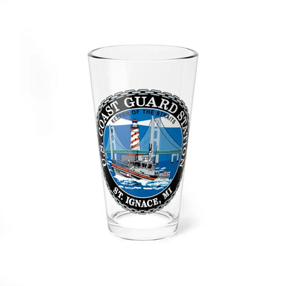 USCG Station St Ignace MI (U.S. Coast Guard) Pint Glass 16oz 16oz - Go Mug Yourself