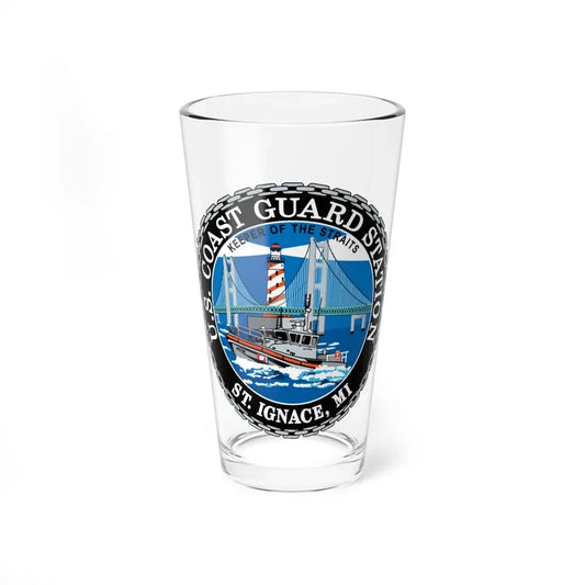 USCG Station St Ignace MI (U.S. Coast Guard) Pint Glass 16oz 16oz - Go Mug Yourself