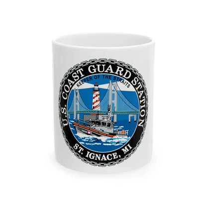 USCG Station St Ignace MI (U.S. Coast Guard) White Coffee Mug 11oz - Go Mug Yourself
