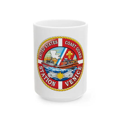 USCG Station Venice (U.S. Coast Guard) White Coffee Mug-15oz-Go Mug Yourself