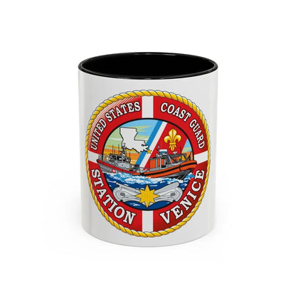 USCG Station Venice (U.S. Coast Guard) Accent Coffee Mug 11oz Black - Go Mug Yourself