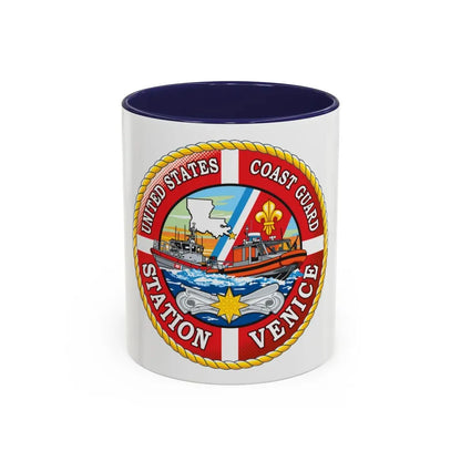 USCG Station Venice (U.S. Coast Guard) Accent Coffee Mug 11oz Navy - Go Mug Yourself