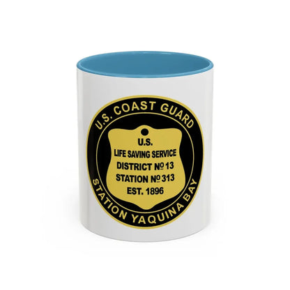 USCG Station Yaquina Bay (U.S. Coast Guard) Accent Coffee Mug 11oz Light Blue - Go Mug Yourself