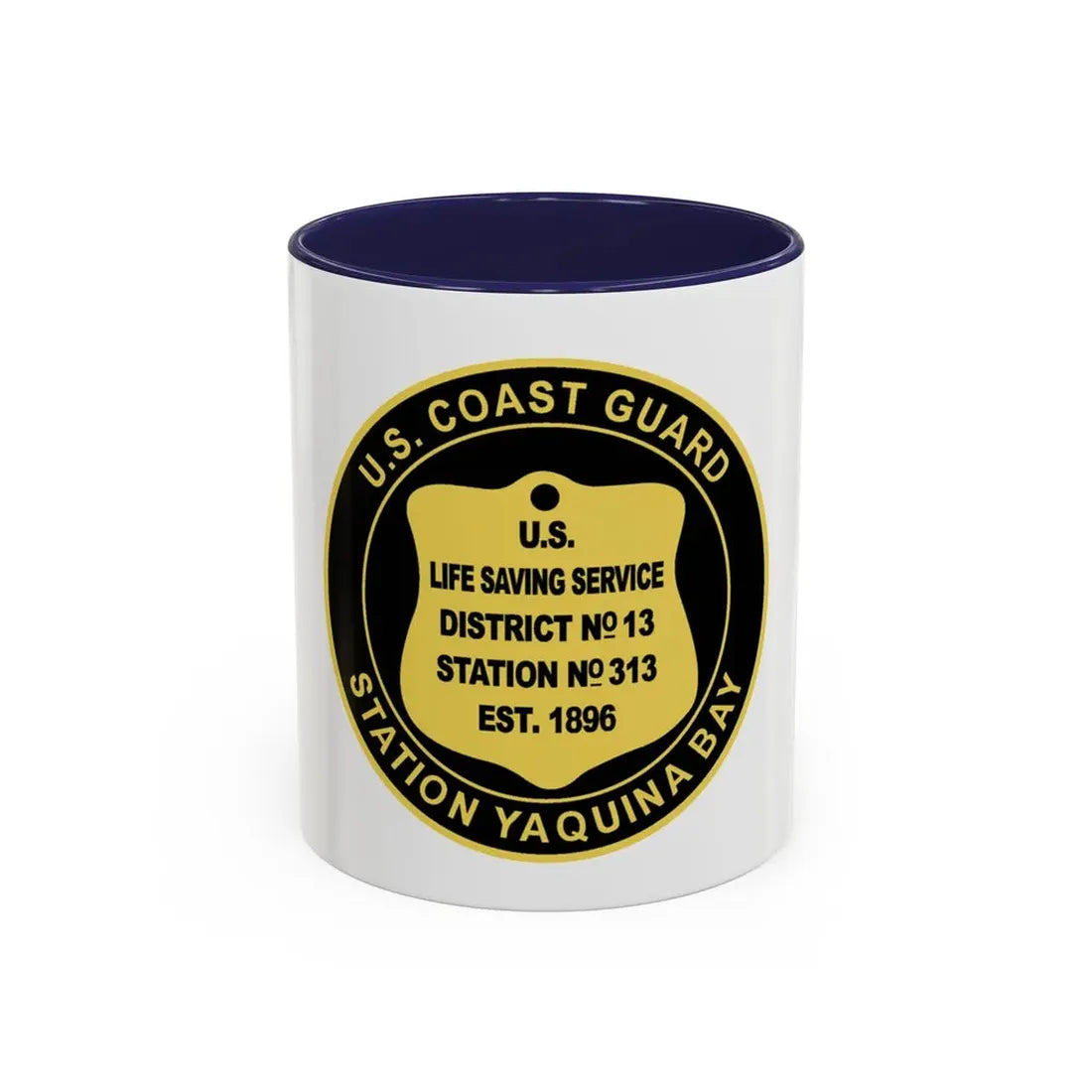 USCG Station Yaquina Bay (U.S. Coast Guard) Accent Coffee Mug 11oz Navy - Go Mug Yourself