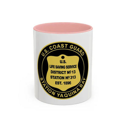 USCG Station Yaquina Bay (U.S. Coast Guard) Accent Coffee Mug 11oz Pink - Go Mug Yourself