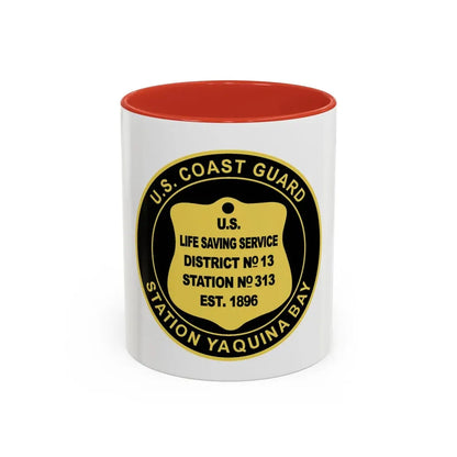 USCG Station Yaquina Bay (U.S. Coast Guard) Accent Coffee Mug 11oz Red - Go Mug Yourself