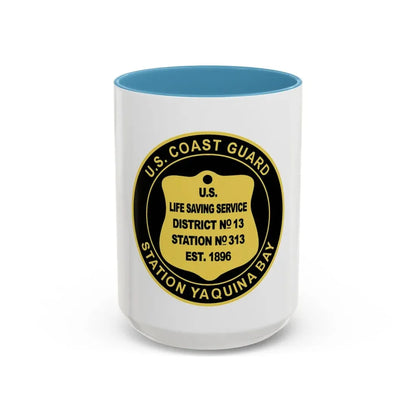 USCG Station Yaquina Bay (U.S. Coast Guard) Accent Coffee Mug 15oz Light Blue - Go Mug Yourself