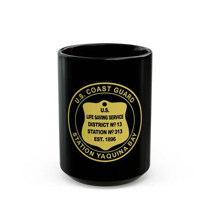USCG Station Yaquina Bay (U.S. Coast Guard) Black Coffee Mug 15oz - Go Mug Yourself