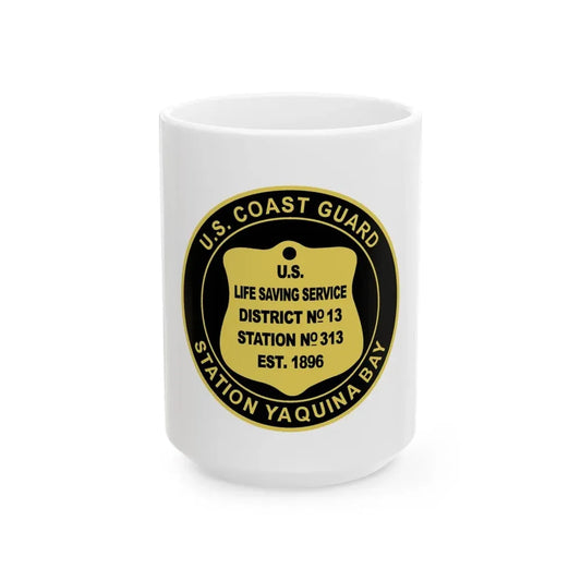 USCG Station Yaquina Bay (U.S. Coast Guard) White Coffee Mug 15oz - Go Mug Yourself