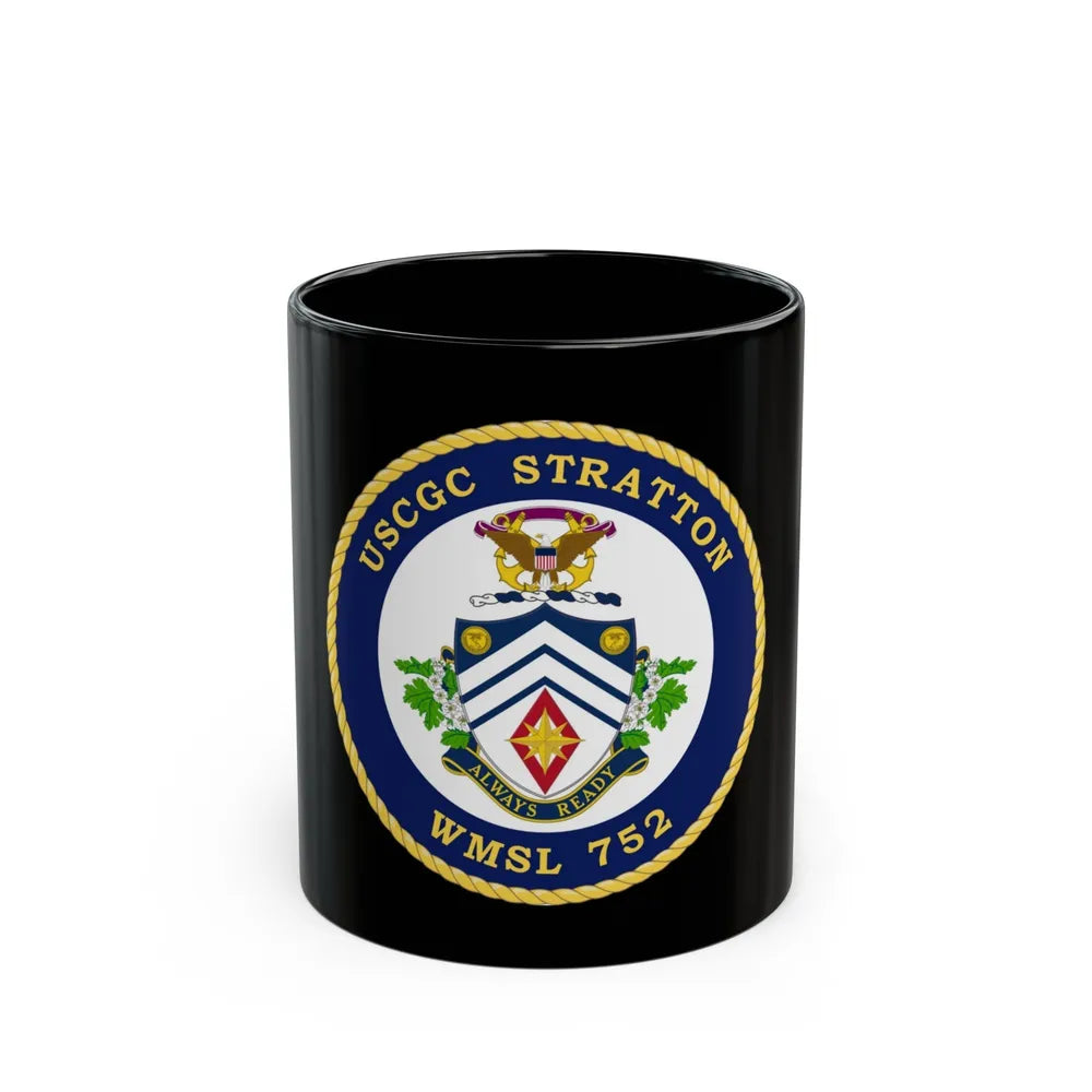 USCG Stratton WMSL 752 (U.S. Coast Guard) Black Coffee Mug-11oz-Go Mug Yourself