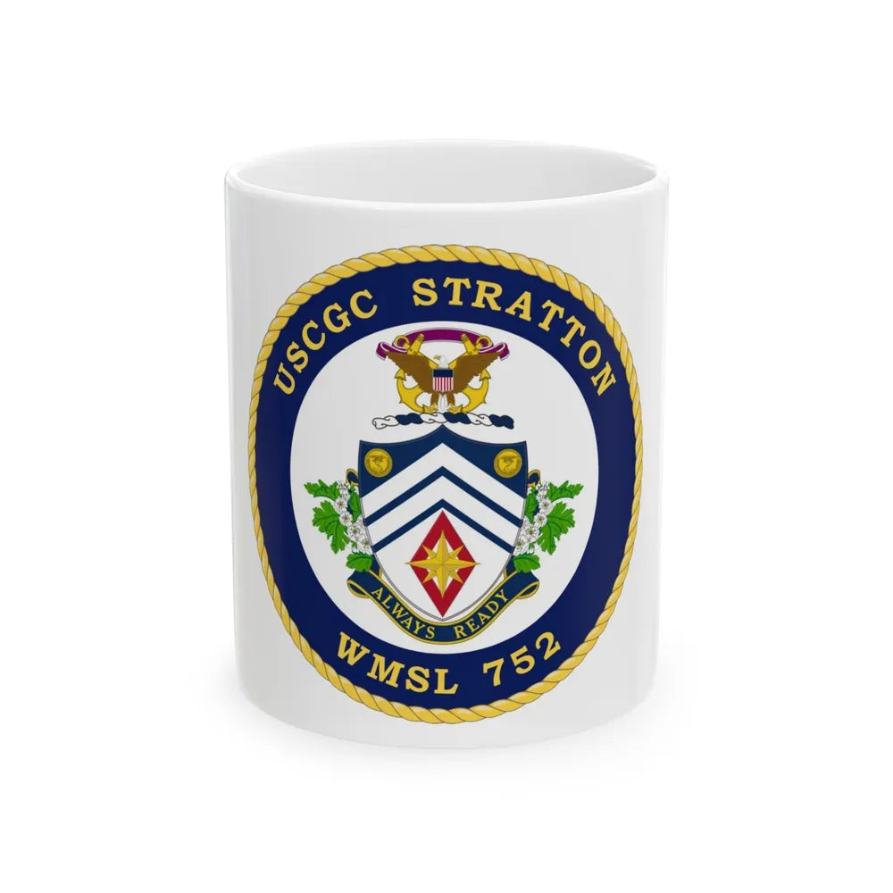 USCG Stratton WMSL 752 (U.S. Coast Guard) White Coffee Mug-11oz-Go Mug Yourself