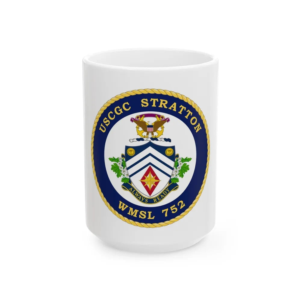 USCG Stratton WMSL 752 (U.S. Coast Guard) White Coffee Mug-15oz-Go Mug Yourself