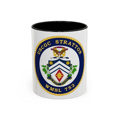 USCG Stratton WMSL 752 (U.S. Coast Guard) Accent Coffee Mug 11oz Black - Go Mug Yourself