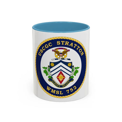 USCG Stratton WMSL 752 (U.S. Coast Guard) Accent Coffee Mug 11oz Light Blue - Go Mug Yourself