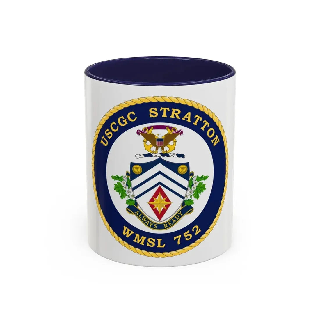 USCG Stratton WMSL 752 (U.S. Coast Guard) Accent Coffee Mug 11oz Navy - Go Mug Yourself
