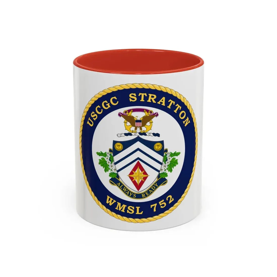 USCG Stratton WMSL 752 (U.S. Coast Guard) Accent Coffee Mug 11oz Red - Go Mug Yourself