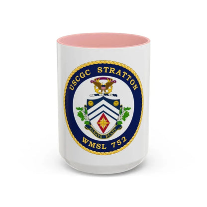 USCG Stratton WMSL 752 (U.S. Coast Guard) Accent Coffee Mug 15oz Pink - Go Mug Yourself