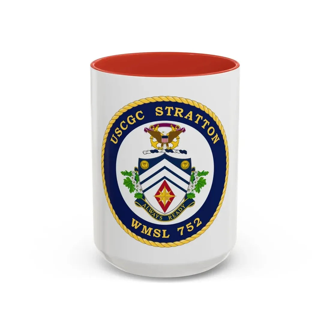 USCG Stratton WMSL 752 (U.S. Coast Guard) Accent Coffee Mug 15oz Red - Go Mug Yourself