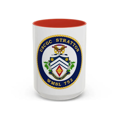 USCG Stratton WMSL 752 (U.S. Coast Guard) Accent Coffee Mug 15oz Red - Go Mug Yourself
