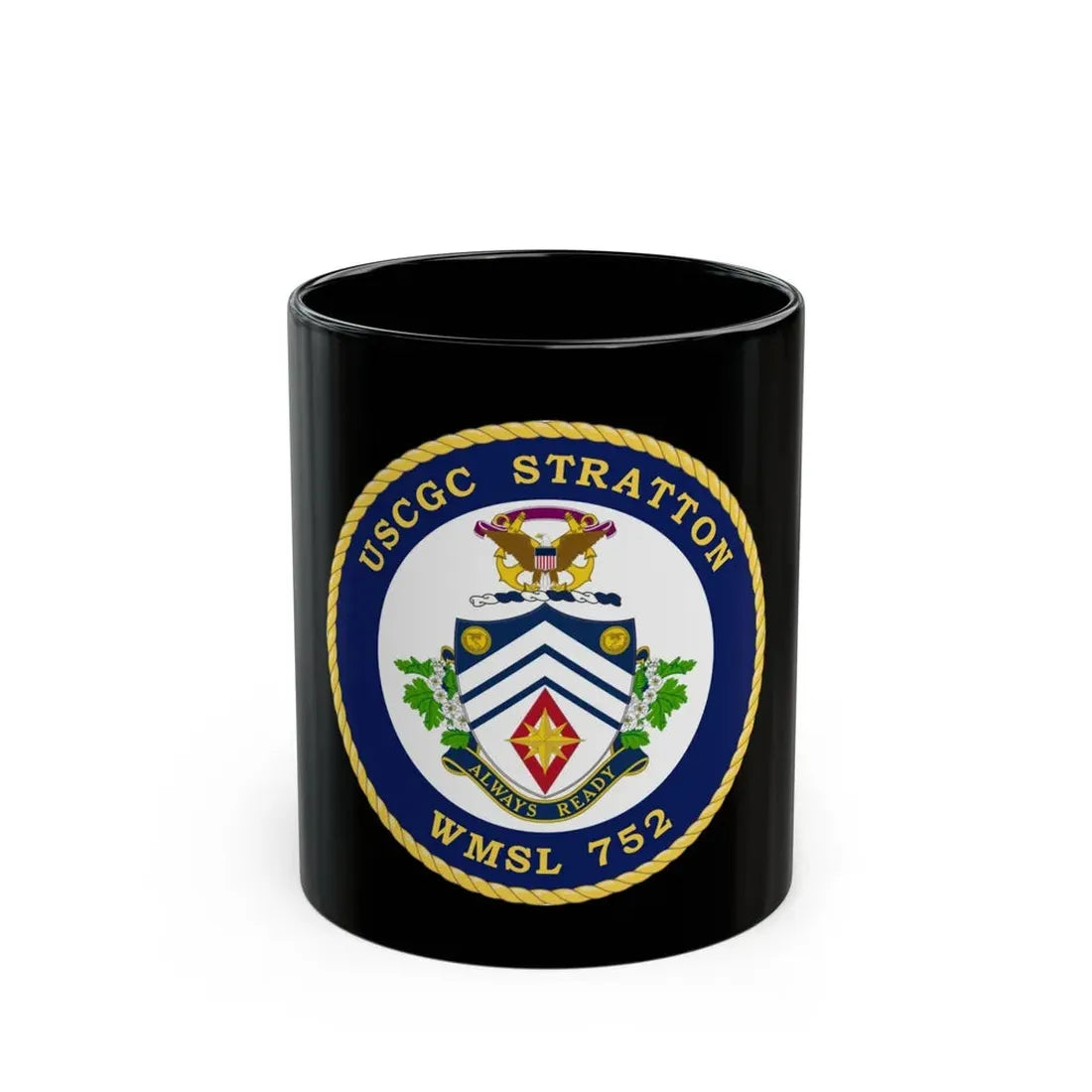 USCG Stratton WMSL 752 (U.S. Coast Guard) Black Coffee Mug 11oz - Go Mug Yourself