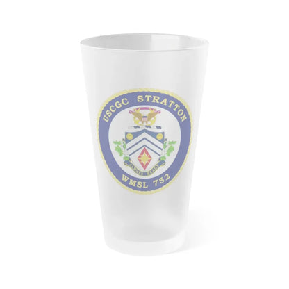 USCG Stratton WMSL 752 (U.S. Coast Guard) Frosted Pint Glass 16oz Default Title - Go Mug Yourself