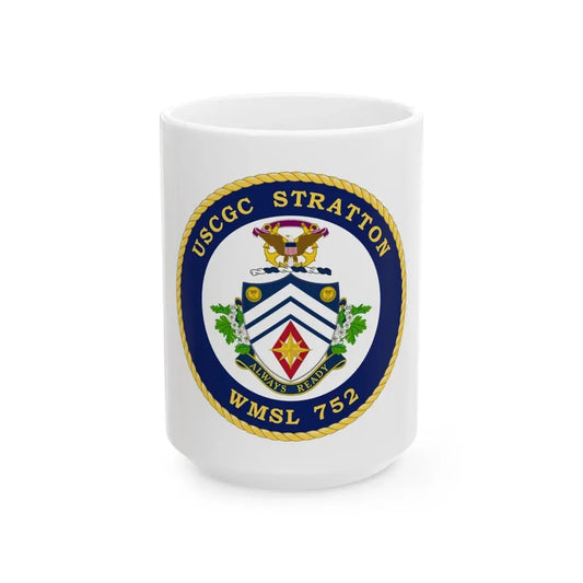 USCG Stratton WMSL 752 (U.S. Coast Guard) White Coffee Mug 15oz - Go Mug Yourself