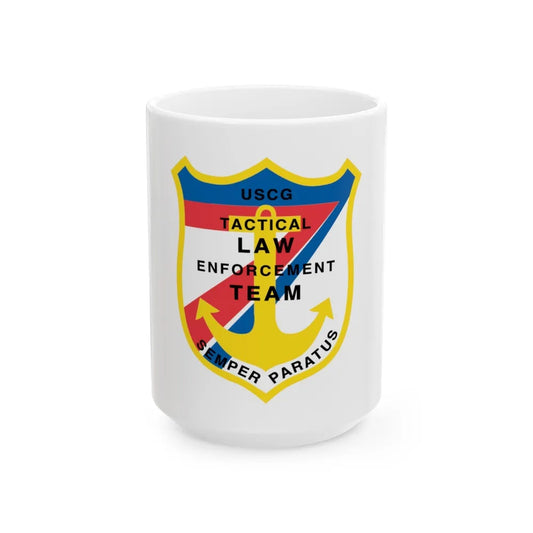 USCG Tactical Law Enforcement Team District 7 (U.S. Coast Guard) White Coffee Mug-15oz-Go Mug Yourself