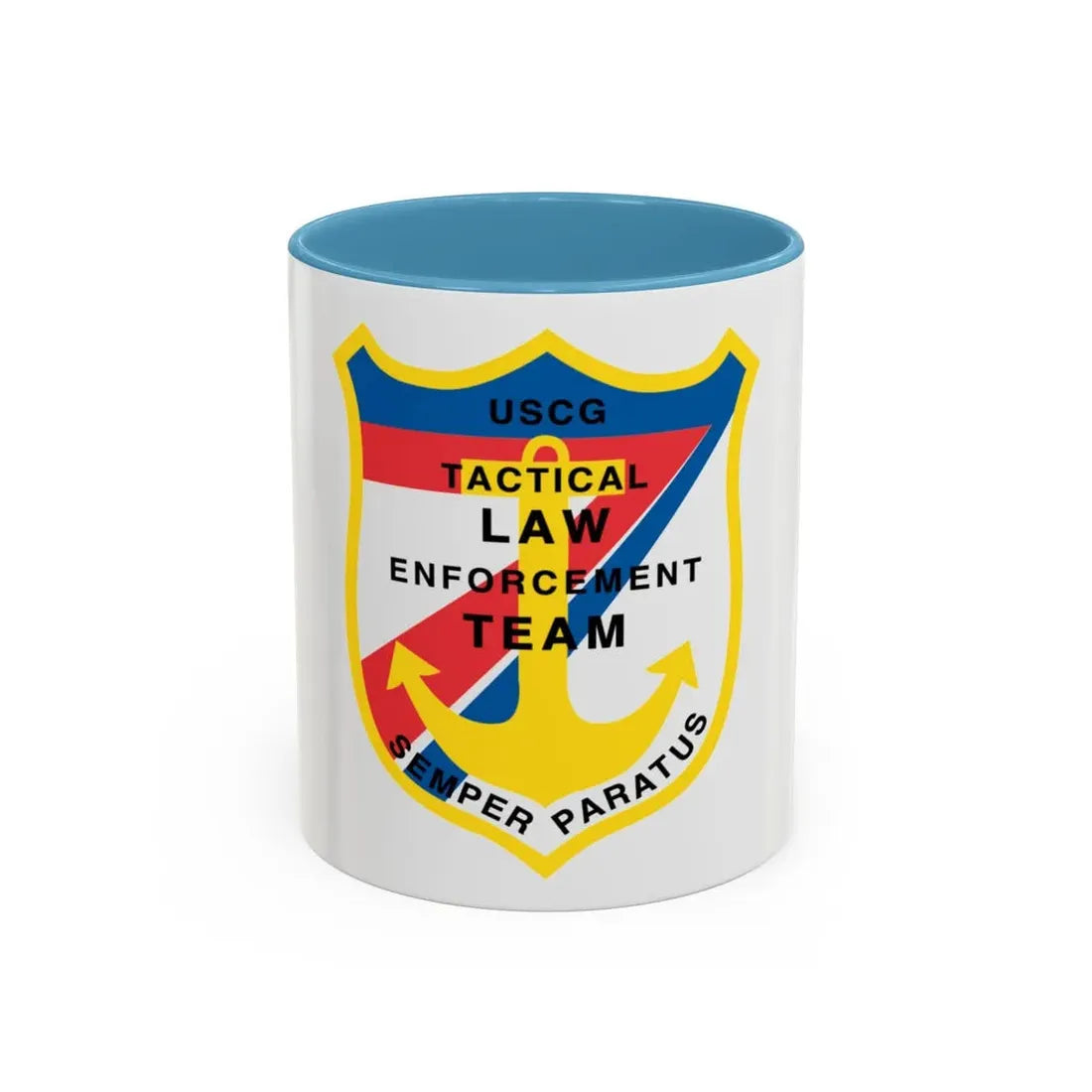 USCG Tactical Law Enforcement Team District 7 (U.S. Coast Guard) Accent Coffee Mug 11oz Light Blue - Go Mug Yourself