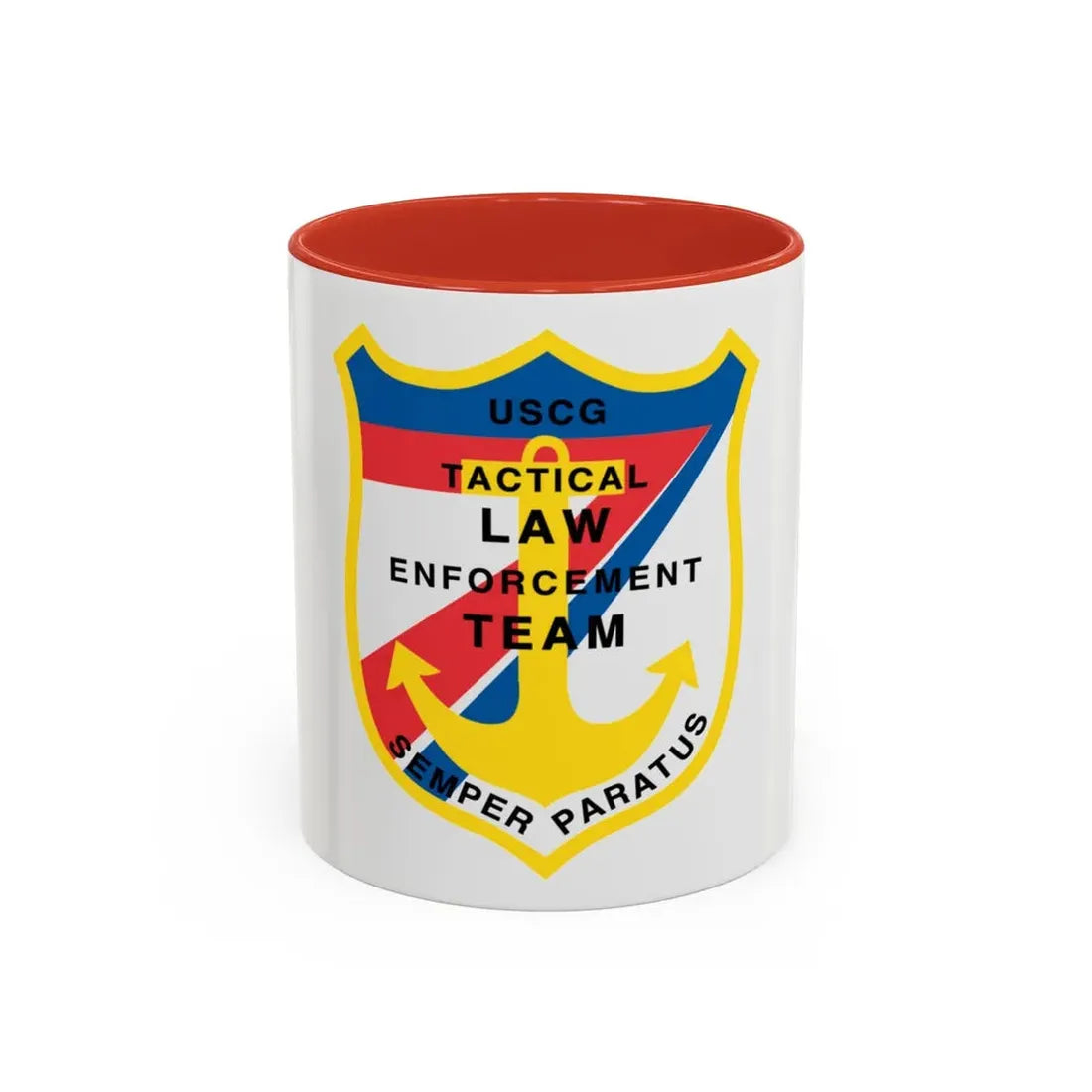 USCG Tactical Law Enforcement Team District 7 (U.S. Coast Guard) Accent Coffee Mug 11oz Red - Go Mug Yourself