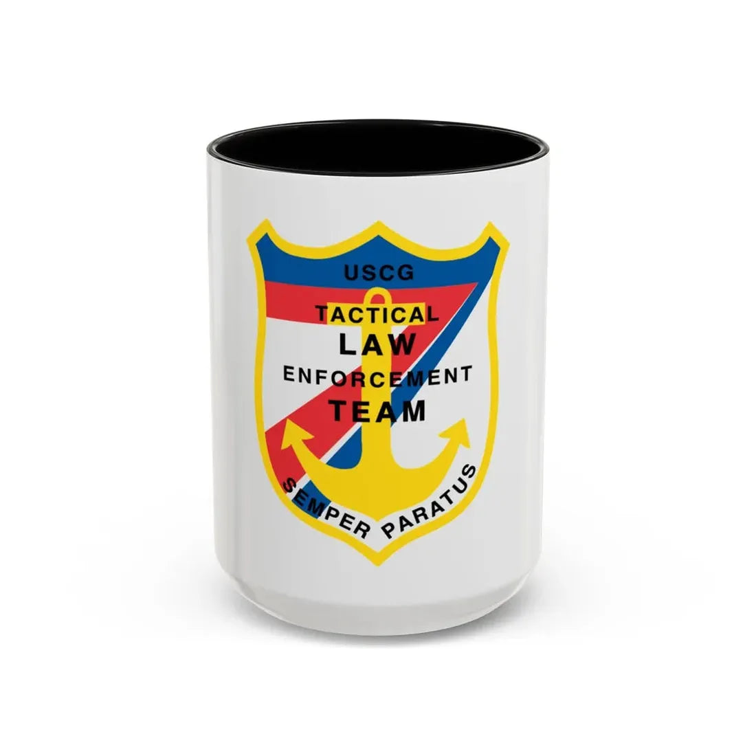 USCG Tactical Law Enforcement Team District 7 (U.S. Coast Guard) Accent Coffee Mug 15oz Black - Go Mug Yourself