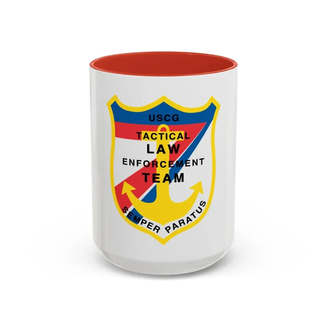 USCG Tactical Law Enforcement Team District 7 (U.S. Coast Guard) Accent Coffee Mug 15oz Red - Go Mug Yourself