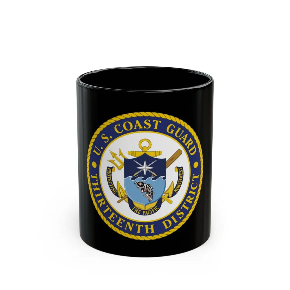 USCG Thirteenth District (U.S. Coast Guard) Black Coffee Mug-11oz-Go Mug Yourself