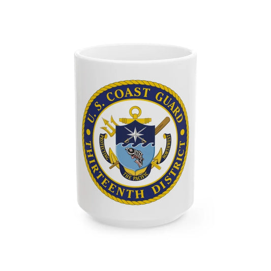 USCG Thirteenth District (U.S. Coast Guard) White Coffee Mug-15oz-Go Mug Yourself