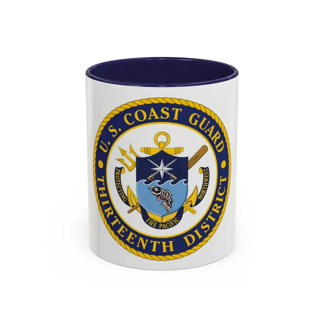 USCG Thirteenth District (U.S. Coast Guard) Accent Coffee Mug 11oz Navy - Go Mug Yourself