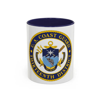 USCG Thirteenth District (U.S. Coast Guard) Accent Coffee Mug 11oz Navy - Go Mug Yourself